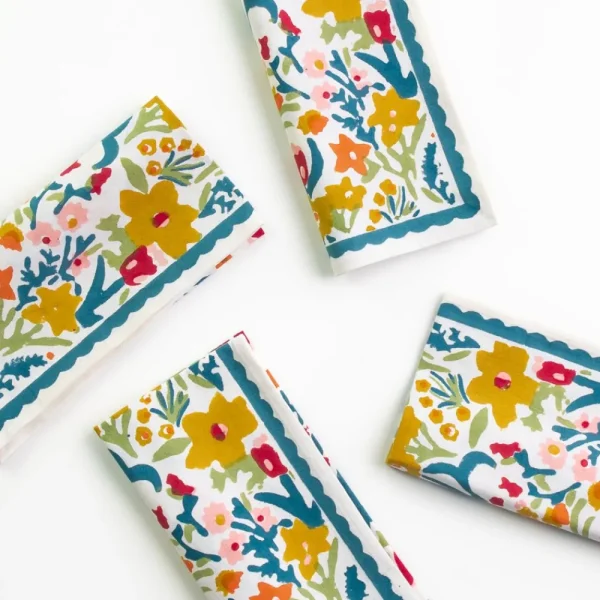 Best Pomegranate Inc Teal Garden Napkin | Set of 4
