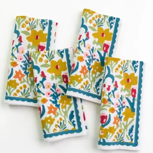 Best Pomegranate Inc Teal Garden Napkin | Set of 4