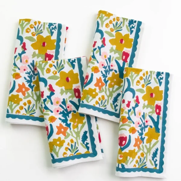 Best Pomegranate Inc Teal Garden Napkin | Set of 4