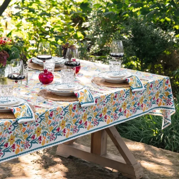 Sale Pomegranate Inc Teal Garden Tablecloth