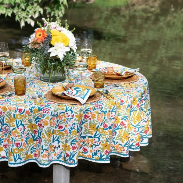 Sale Pomegranate Inc Teal Garden Tablecloth
