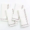 Sale Pomegranate Inc Twig & Dot Red & Green Embroidered Linen Napkin | Set of 4