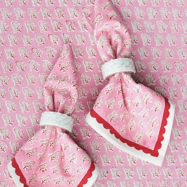 Hot Pomegranate Inc White Round Resin Beaded Napkin Ring | Set of 4