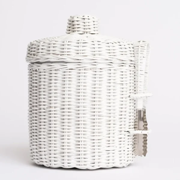 Sale Pomegranate Inc White Wicker Lidded Ice Bucket