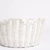 Fashion Pomegranate Inc White Wicker Scalloped Bowl