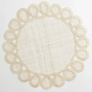 Sale Pomegranate Inc Woven Doodles Placemat in Bone | Set of 4