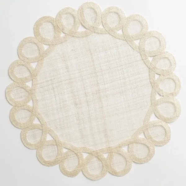 Sale Pomegranate Inc Woven Doodles Placemat in Bone | Set of 4