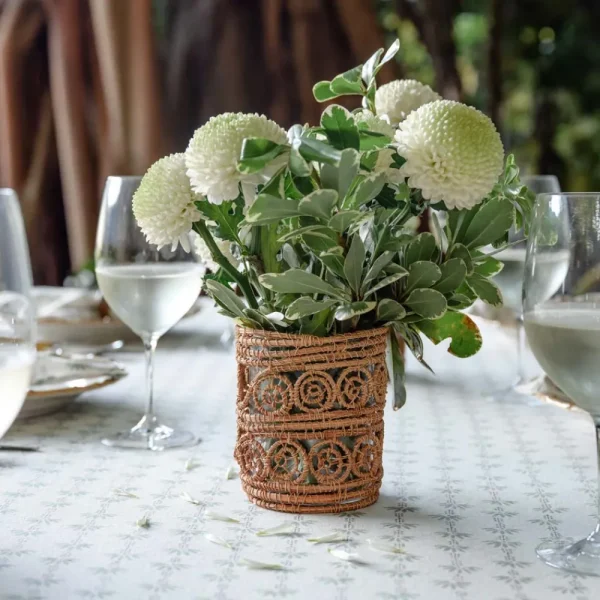Sale Pomegranate Inc Woven natural Candle Holder / Vase Large
