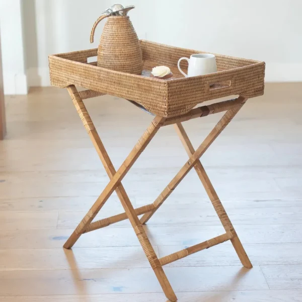 Sale Pomegranate Inc Woven Rattan Butler Tray