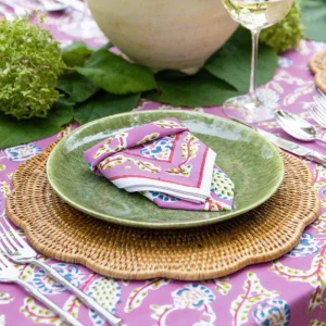 Hot Pomegranate Inc Woven Rattan Scalloped Placemats | Set of 4