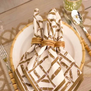 New Pomegranate Inc Wrapped Bamboo Napkin Rings | Set of 4