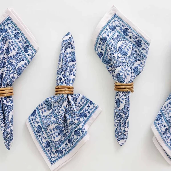 New Pomegranate Inc Wrapped Bamboo Napkin Rings | Set of 4