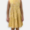 Hot Pomegranate Inc Yellow Paisley Layered Dress